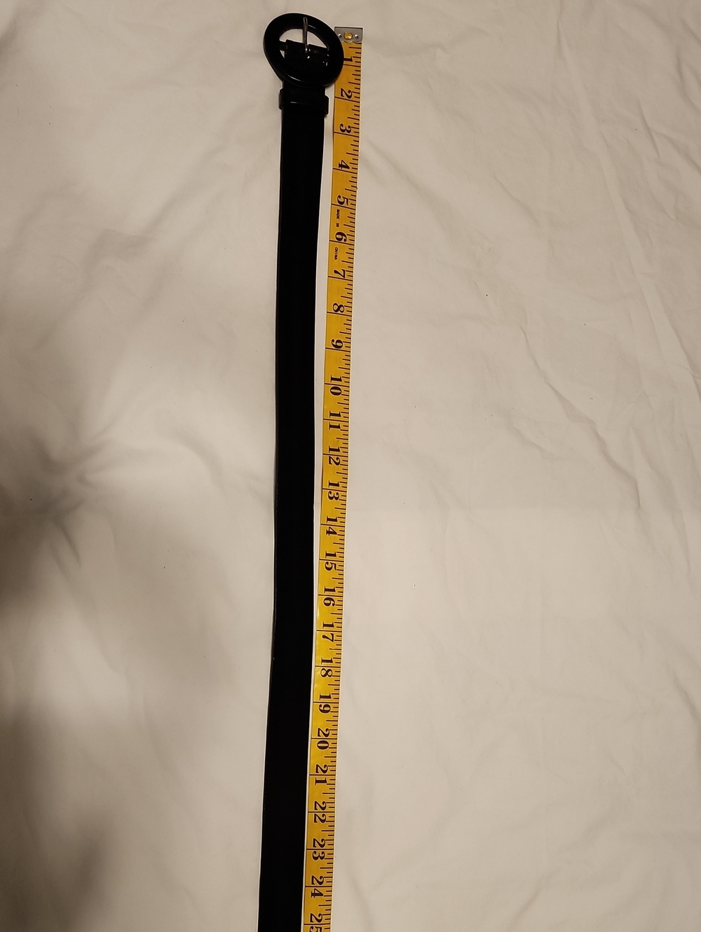 Classic Black Patent Women's Belt with Round Buckle